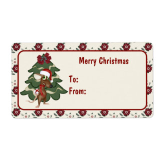 Étiquette Noël Souris Tags de Noël