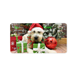 Étiquette Noël - Terrier blond comme les blés - Bailey