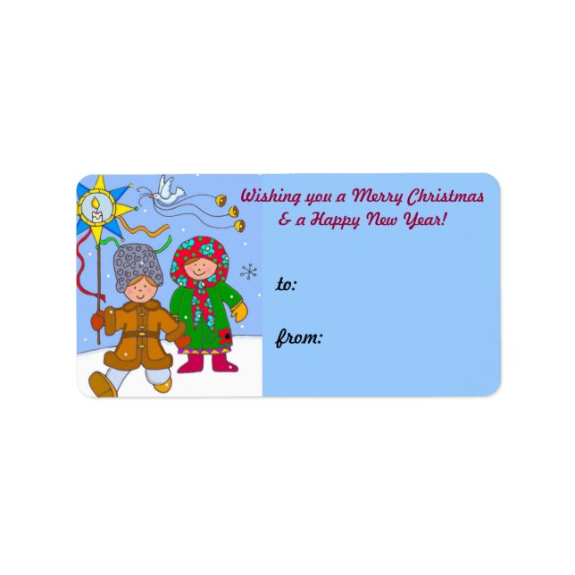 Étiquette Noël ukrainien (Devant)