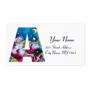 ÉTIQUETTE NOËL UNE LETTRE / MONOGRAMME PÈRE NOËL INSPIRÉ