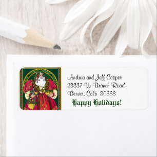 Étiquette Noël victorien de Saint Nicolas