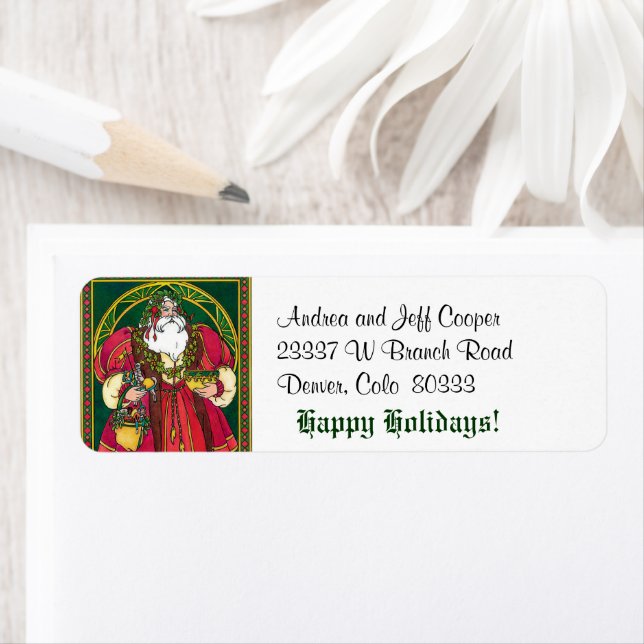 Étiquette Noël victorien de Saint Nicolas (En situation)