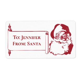 Étiquette Noël vieux mode du Père Noël