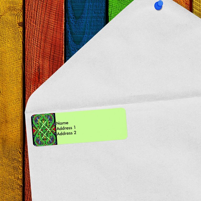 Étiquette Noeud celtique de serpent coloré (Celtic Return Address Labels)