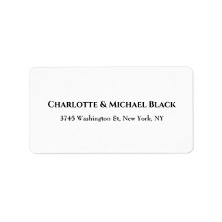 Étiquette Noir Blanc Classique Minimaliste Élégant Famille