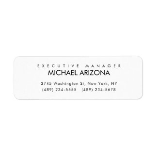 Étiquette Noir & Blanc Minimaliste Simple Plaque Moderne