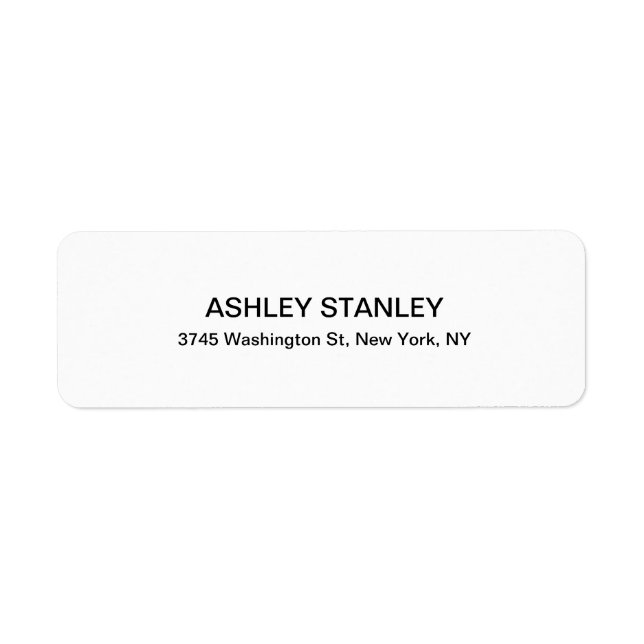 Étiquette Noir & Blanc moderne look professionnel Lisible (Devant)