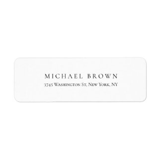 Étiquette Noir Blanc Unique Classique Élégant Plain