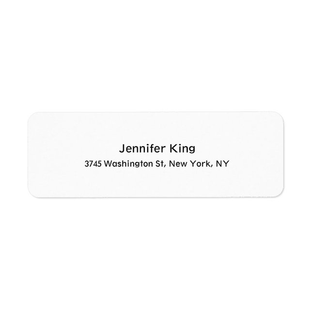 Étiquette Noir & Blanc unique et élégant (Devant)