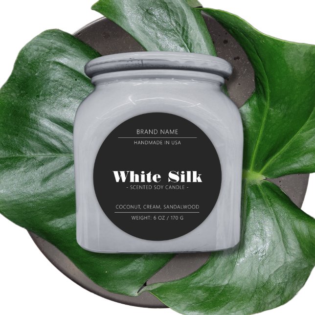 Étiquette noir emballage de produit de bougie (Créateur téléchargé)