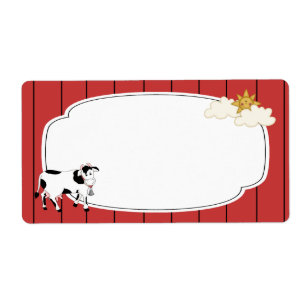 Étiquette noir et blanc de vache