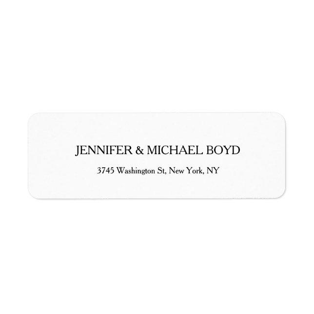 Étiquette Noir et blanc Unique Retro Classic Nom de famille (Devant)