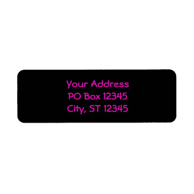 Étiquette Noir et rose néon (Devant)
