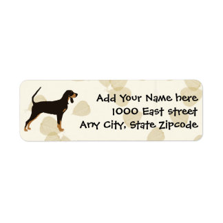 Étiquette Noir et Tan Coonhound sur Tan Feuille