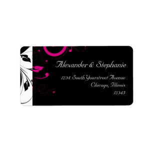 Étiquette Noir +Étiquette blanc de mariage de remous