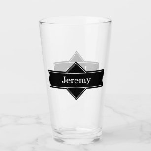 Étiquette noir Groomsmen Cadeau bière verre