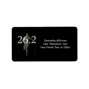 Étiquette Noir personnalisé de souvenir du marathonien 26,2