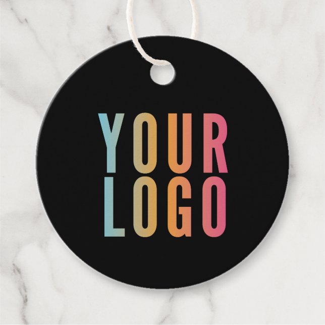 Étiquette noire d'adresse de logo d'entreprise (Devant)