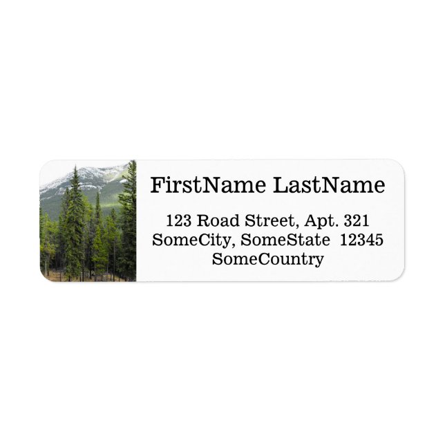Étiquette Nom/adresse personnalisé + Scène de forêt et de mo (Devant)