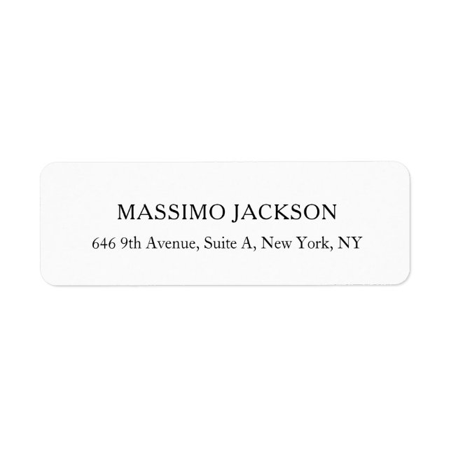 Étiquette Nom d'adresse minimaliste personnalisé (Devant)