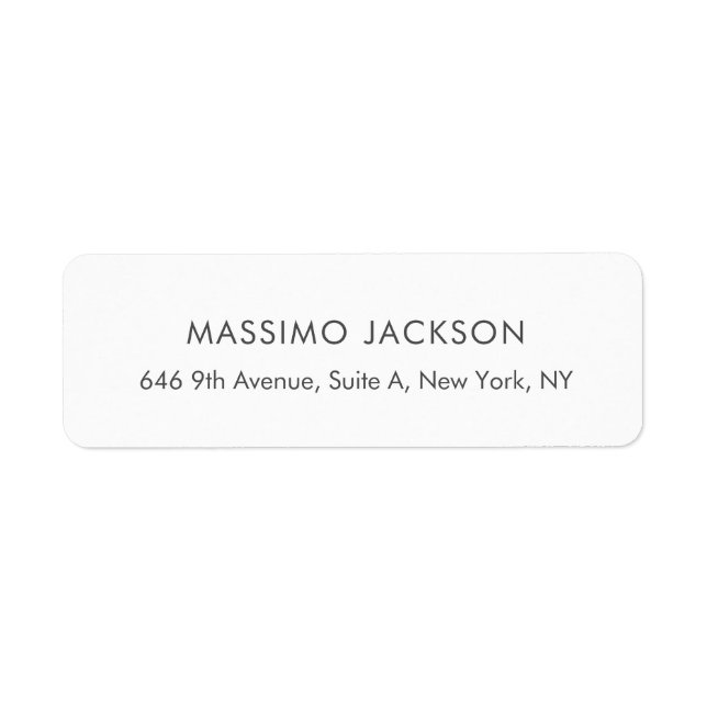 Étiquette Nom d'adresse minimaliste personnalisé (Devant)