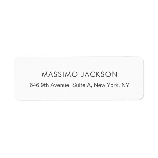 Étiquette Nom d'adresse minimaliste personnalisé (Devant)
