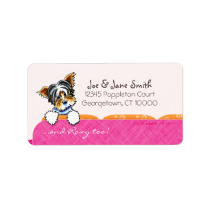 Étiquette Nom d'animal domestique rose de coutume de divan