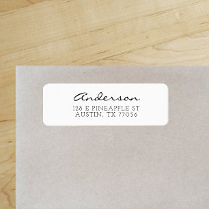 Étiquette Nom de famille Anderson Cursive Minimaliste