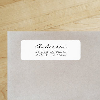 Étiquette Nom de famille Anderson Cursive Minimaliste