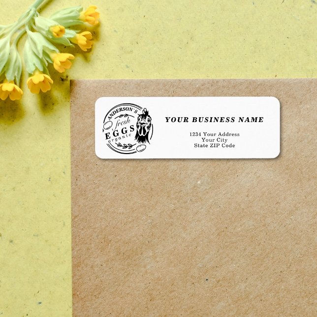 Étiquette Nom de famille Chicken Eglise Adresse décorative (Family Name Chicken Egg Farm Decorative Address label)