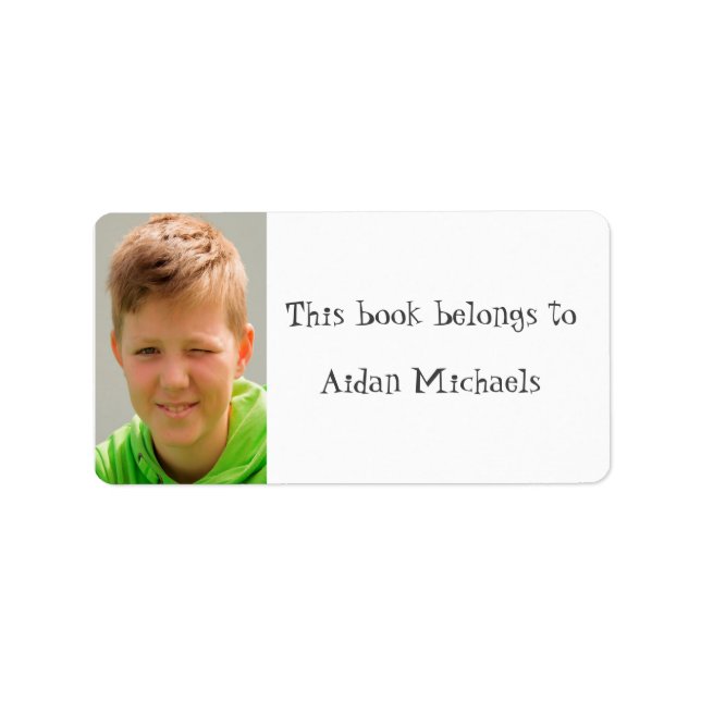 Étiquette Nom de la bibliothèque de l'école de photo personn (Devant)