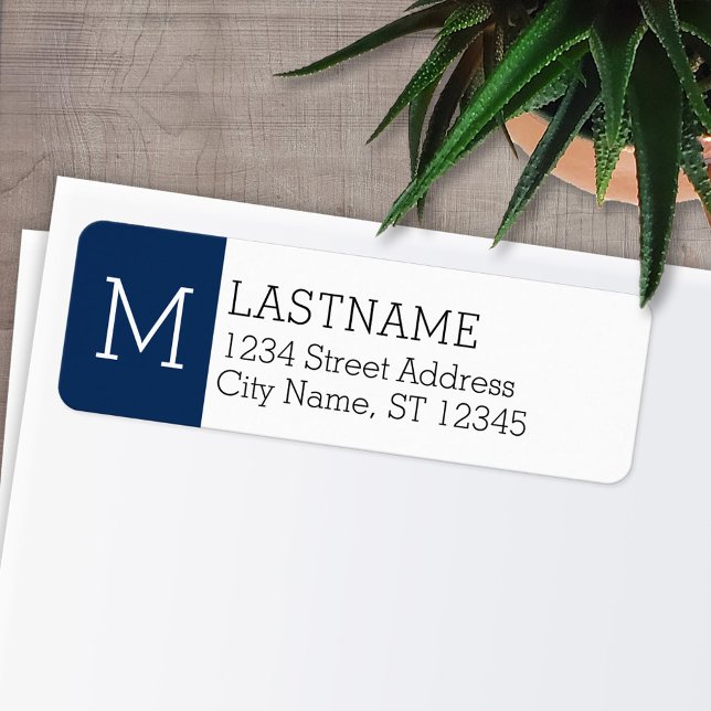 Étiquette Nom de la marine et nom personnalisé - Adresse de  (Personalized Return Address Labels - Fun, modern fonts)