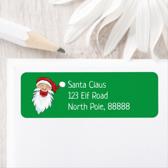 Étiquette Nom de l'adresse de retour du Père Noël (En situation)