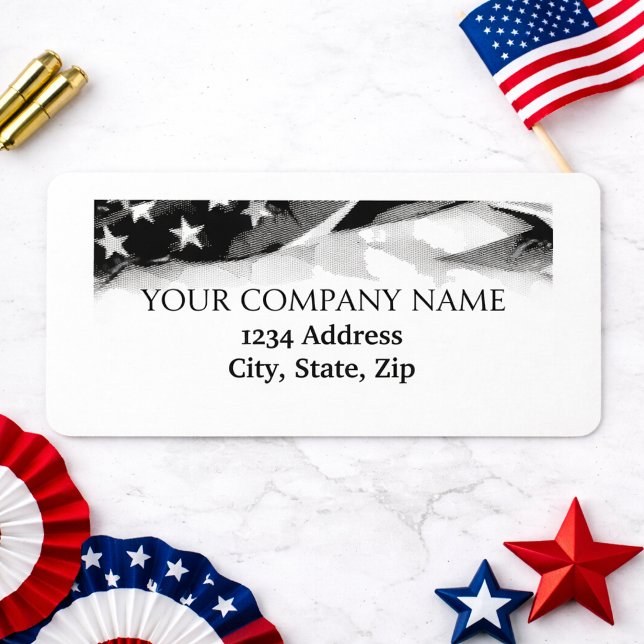 Étiquette Nom de l'entreprise Drapeau américain États-Unis (Créateur téléchargé)