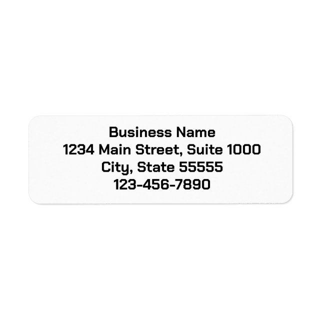Étiquette Nom de l'entreprise Numéro de téléphone Adresse de (Devant)