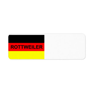 Étiquette nom de rottweiler sur le drapeau