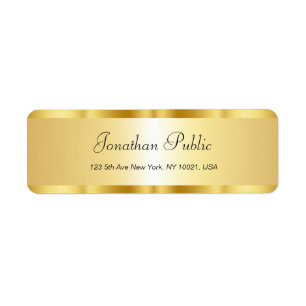 Étiquette Nom de script main moderne Gold Minimaliste Modèle