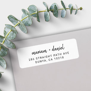 Étiquette Nom de script minimaliste moderne Adresse de retou