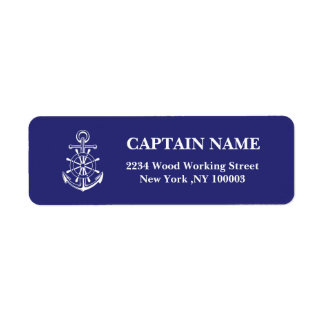 Étiquette Nom du capitaine personnalisé marine Adresse de re