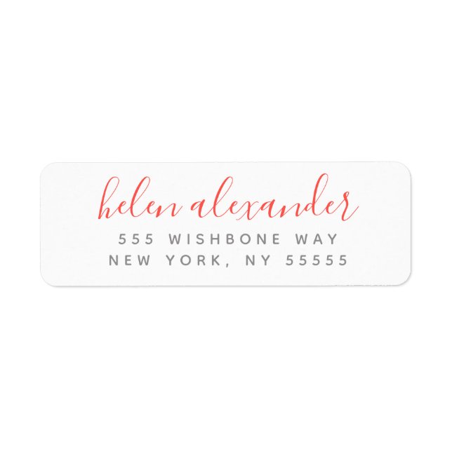 Étiquette Nom du script Adresse de retour de corail personna (Devant)