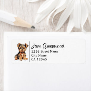 Étiquette Nom et adresse de chien Yorkshire Terrier mignon