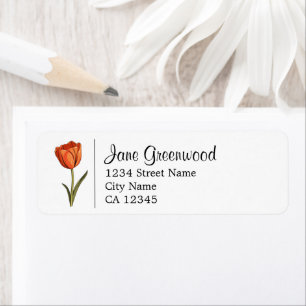 Étiquette Nom Et Adresse De La Tulipe Orange