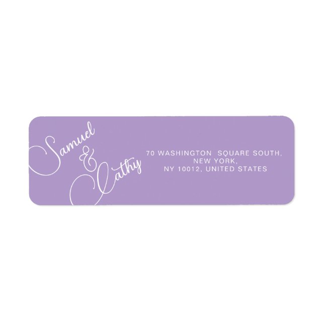 Étiquette Nom et adresse de retour de remplacement simples - (Devant)