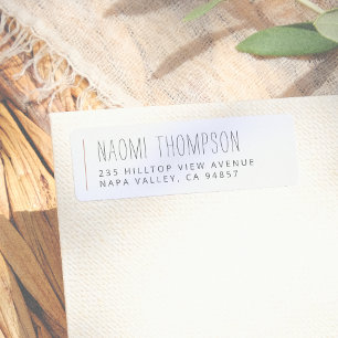 Étiquette Nom et adresse minimalistes Boho