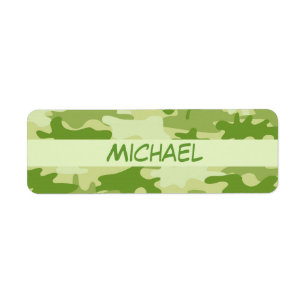Étiquette Nom foncé de camouflage de Camo de vert olive