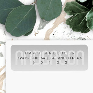 Étiquette Nom moderne avec dégradé de gris subtil