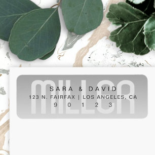 Étiquette Nom moderne avec Ombre gris fondu