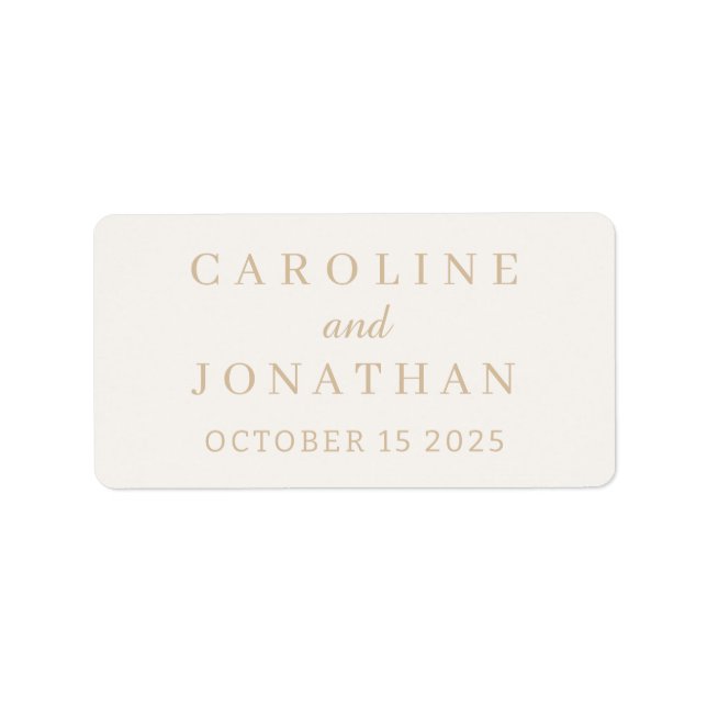 Étiquette Nom personnalisé Mariage Simple Moderne Élégant   (Devant)