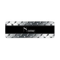 Nom personnalisé plaque diamant acier bande noire