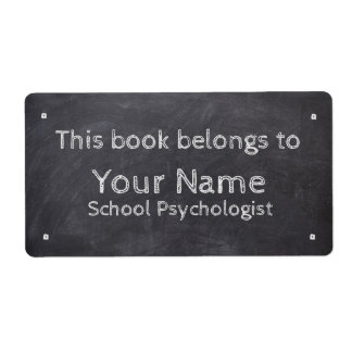 Étiquette Nom personnalisé Psychologue de l'école Chalkboard